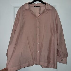 Zara pink button down
